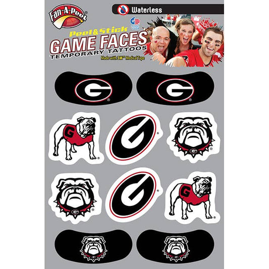 Georgia Game Faces Multi-Pack Temporary Tattoos