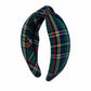 Green Plaid Knot Headband