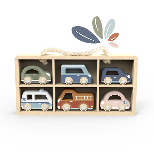 Wooden Car Set (6 Vehicles)