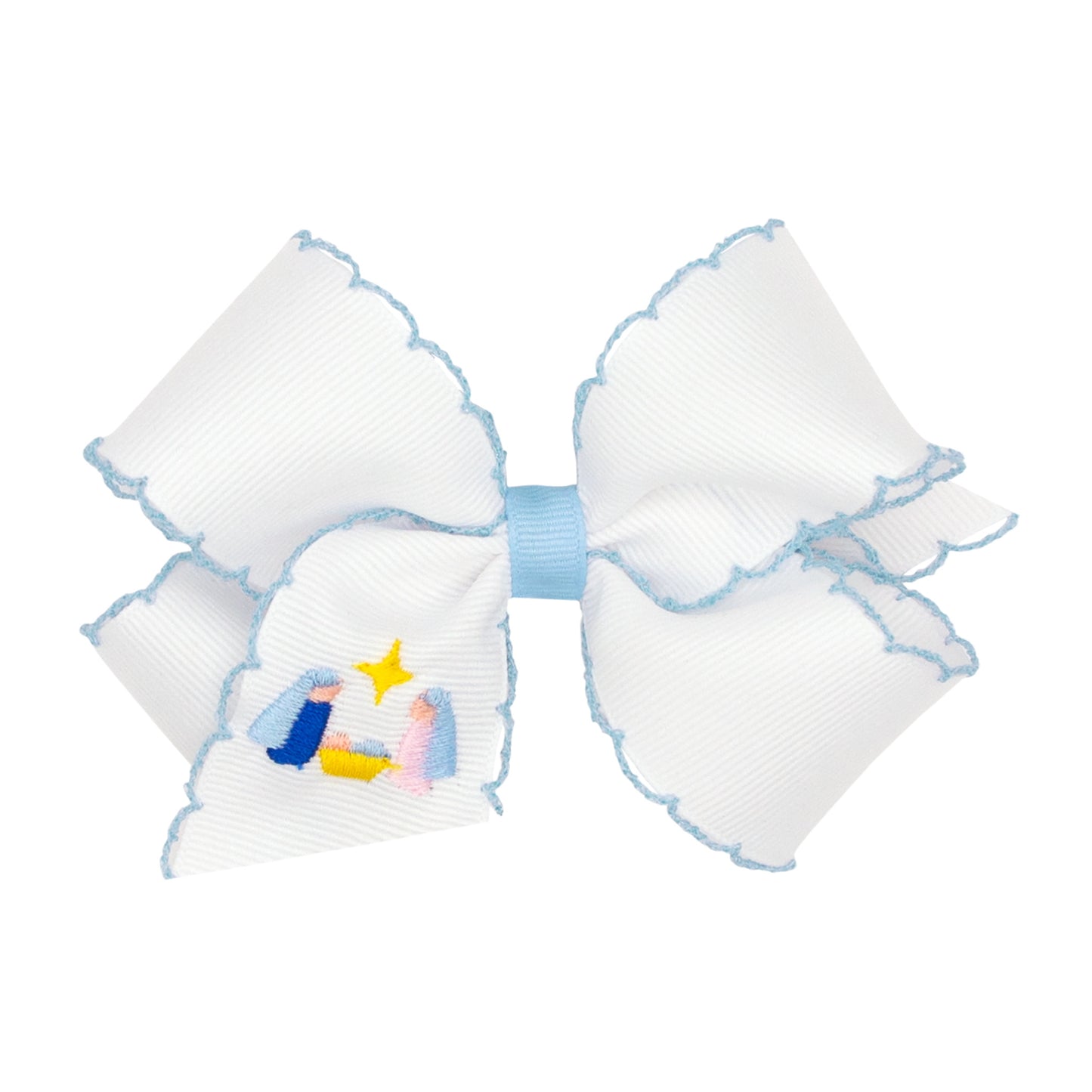 Nativity Embroidered Moonstitch bow