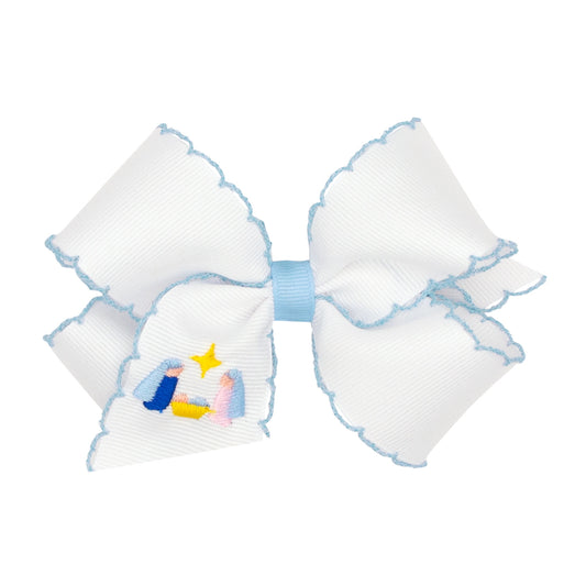 Nativity Embroidered Moonstitch bow