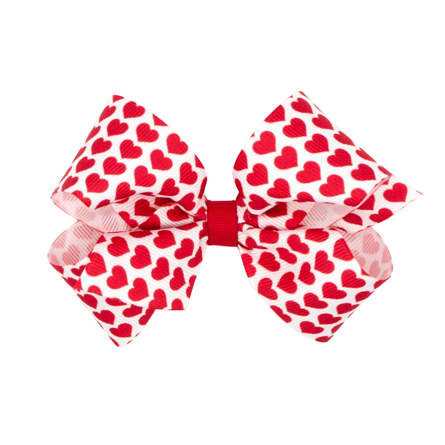 Red Hearts Print Grosgrain Bow