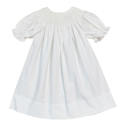 Catherine Pearl Smocked White Dress