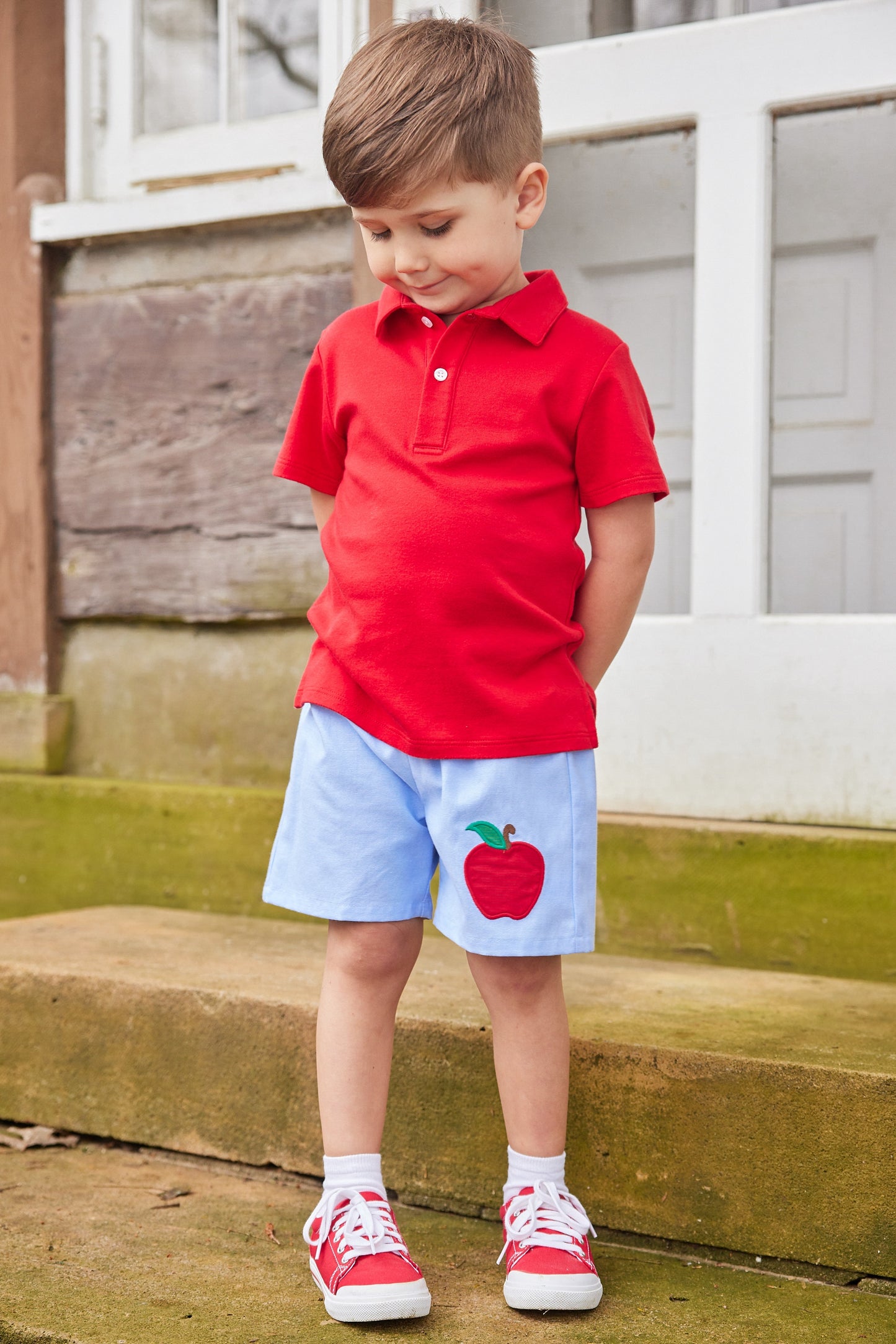 Boys Appliqué Apple Shorts