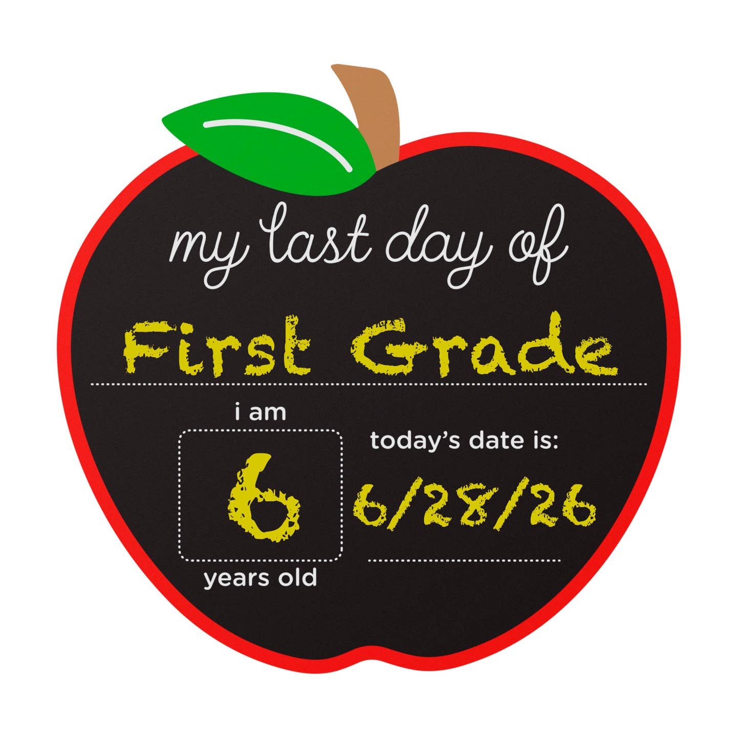 Apple First & Last Day of School Chalkboard