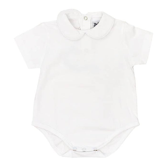 White Knit Baby Boys Onesie