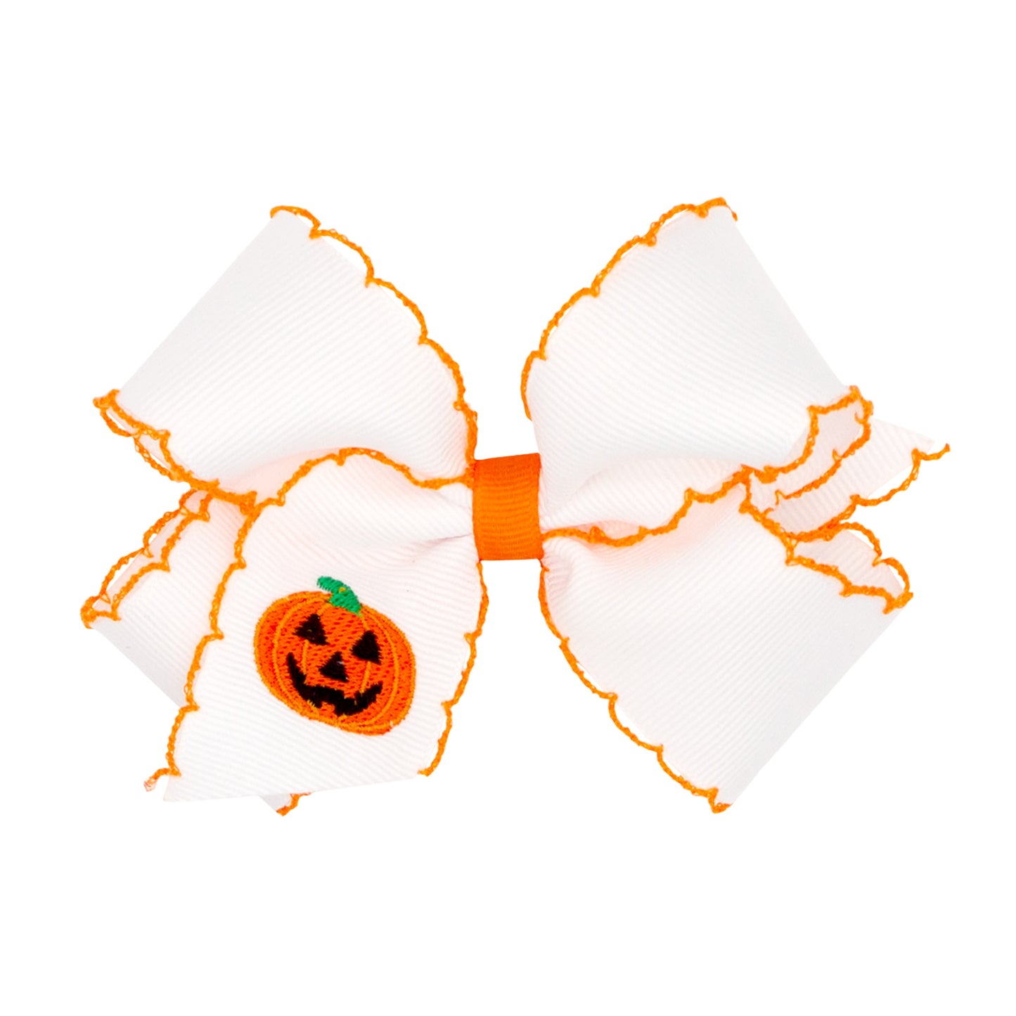 Jack-O-Lantern Moonstitch Bow - Medium