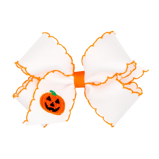 Jack-O-Lantern Moonstitch Bow - Medium