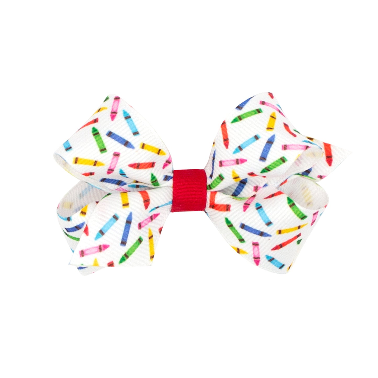 Crayons Print Grosgrain Hair Bow