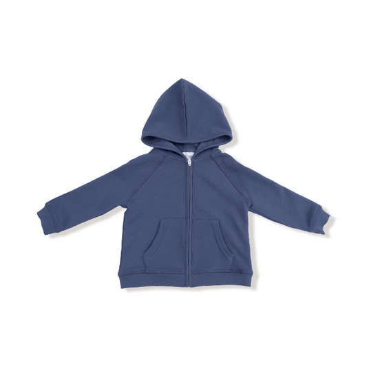 French Terry Varsity Hoodie - Vintage Indigo