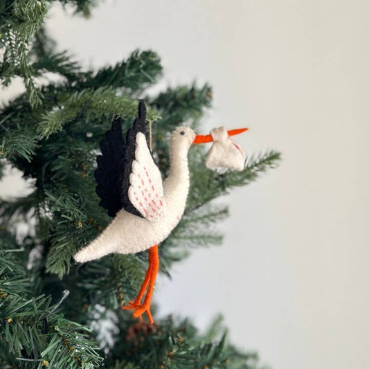 Stork Felt Ornament