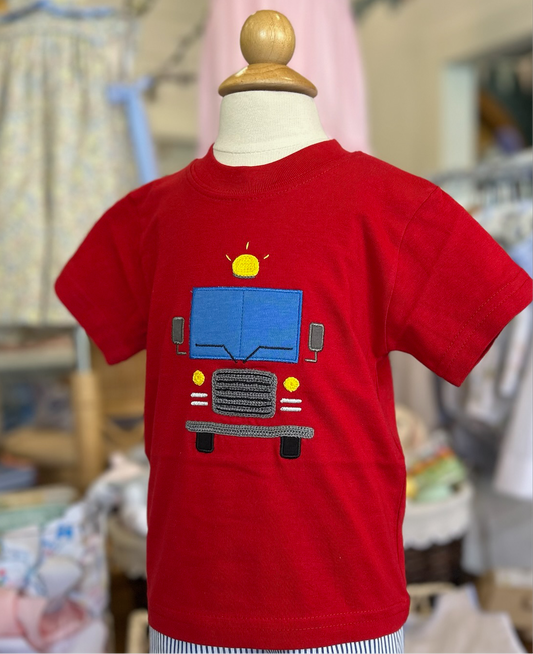 Firetruck Front View Appliqué Shirt
