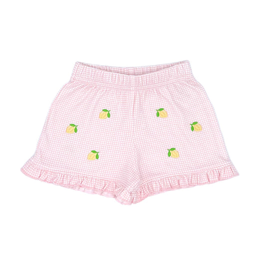 Pink Gingham Lemon Shorts