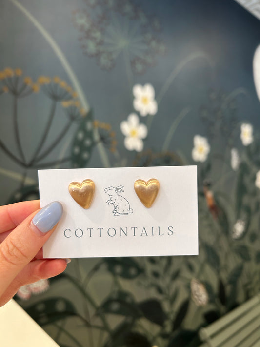 Bronze Painted Heart Studs