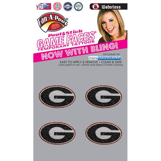 Georgia Game Faces Glitter Temporary Tattoos