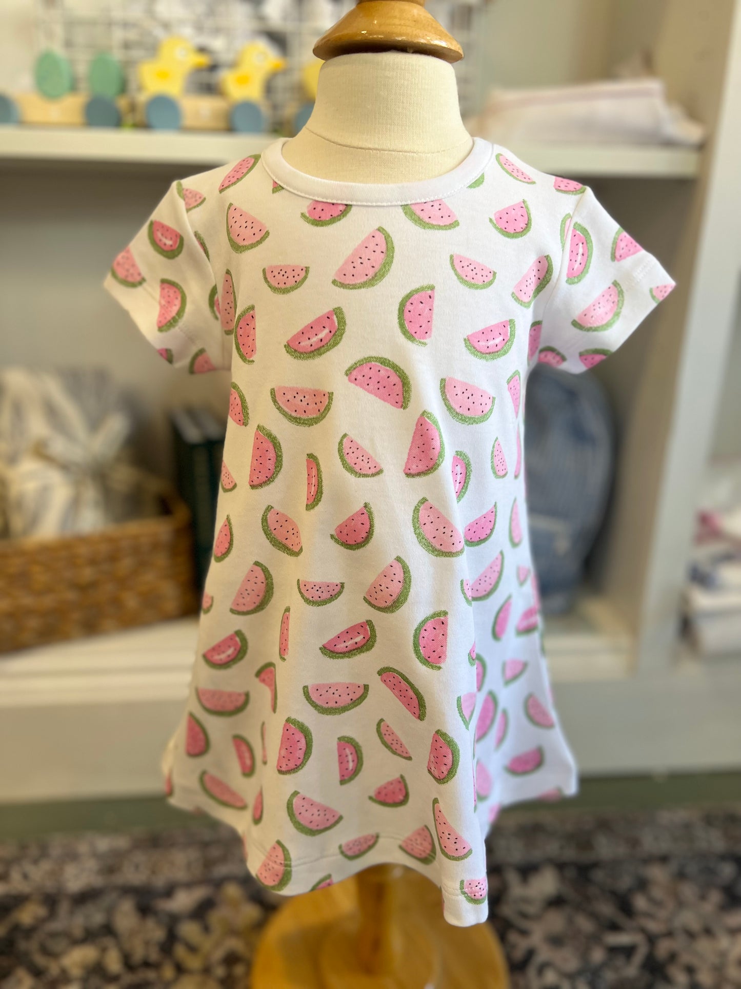 Watermelon Print A-Line Dress