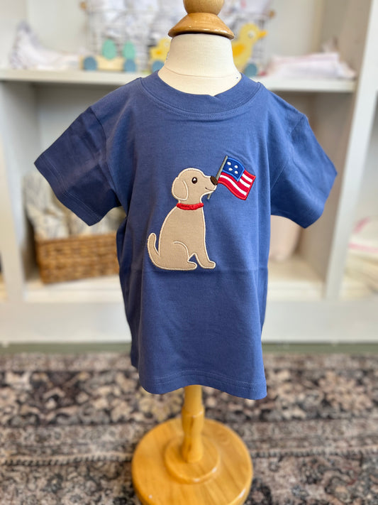 American Flag Lab Embroidered T-shirt
