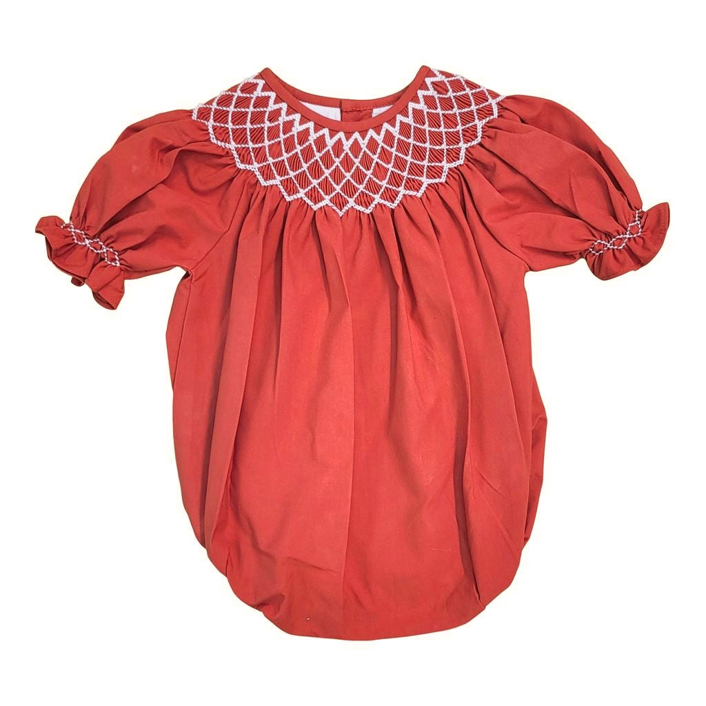 Catherine Red Bubble Pearl Smocking