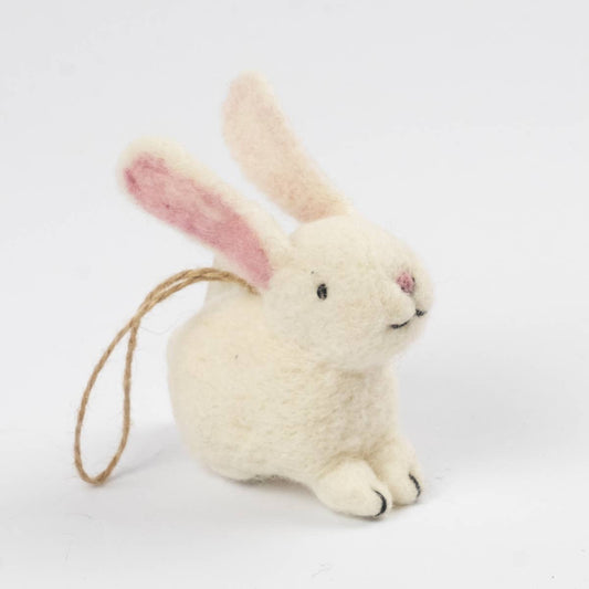 Felt White Bunny Ornaments