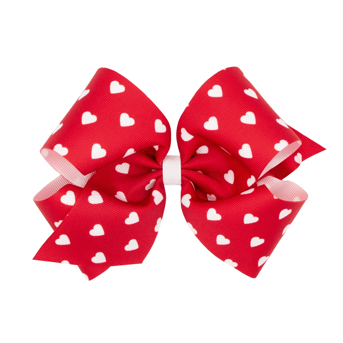 Red with White Hearts Bow