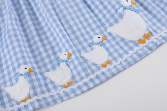 Blue Goose Gingham A-Line Dress