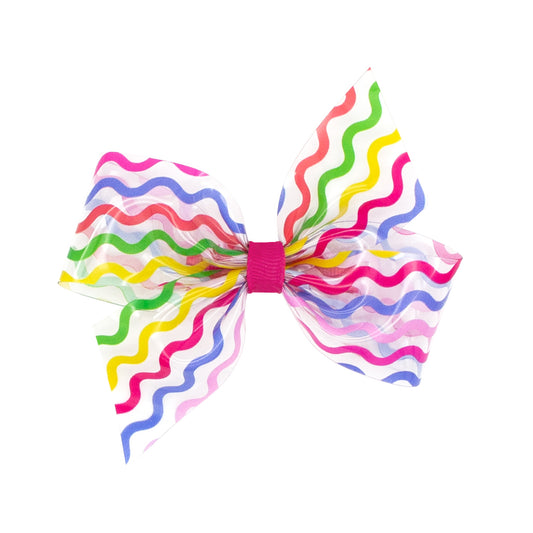 Rainbow Stripe Vinyl Swim Bow