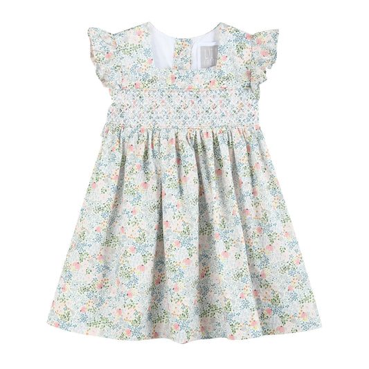 Floral Smocked Flutter Dress