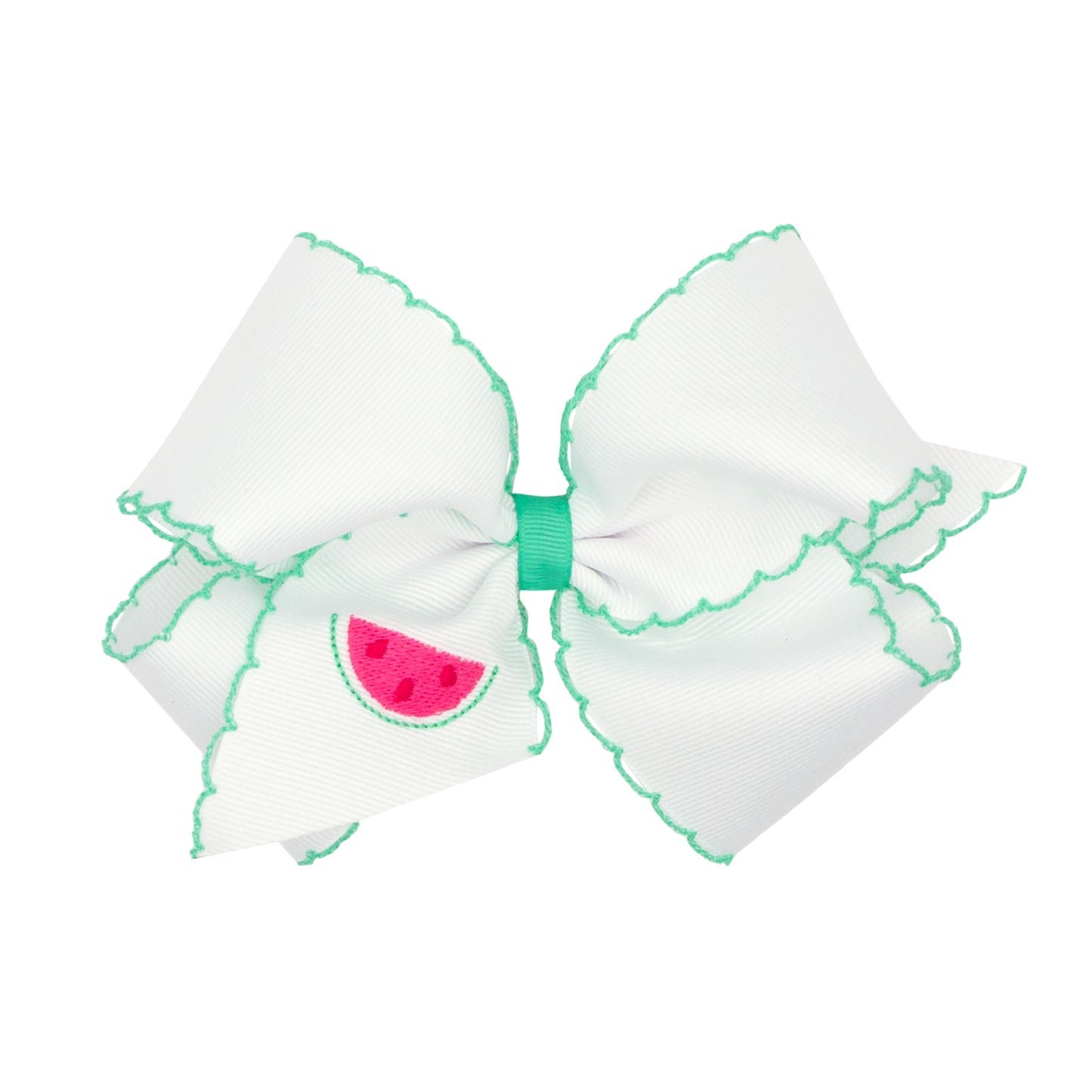 Watermelon Embroidered Moonstitch Girls Hair Bow