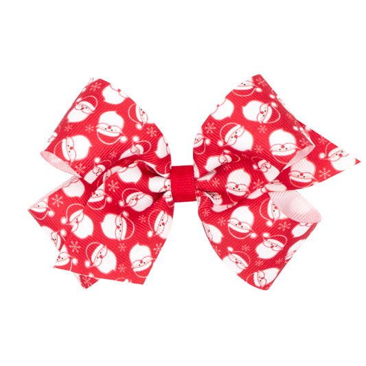 Santa Print Red Bow
