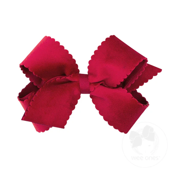 Mini Velvet Scallop Edge Bow