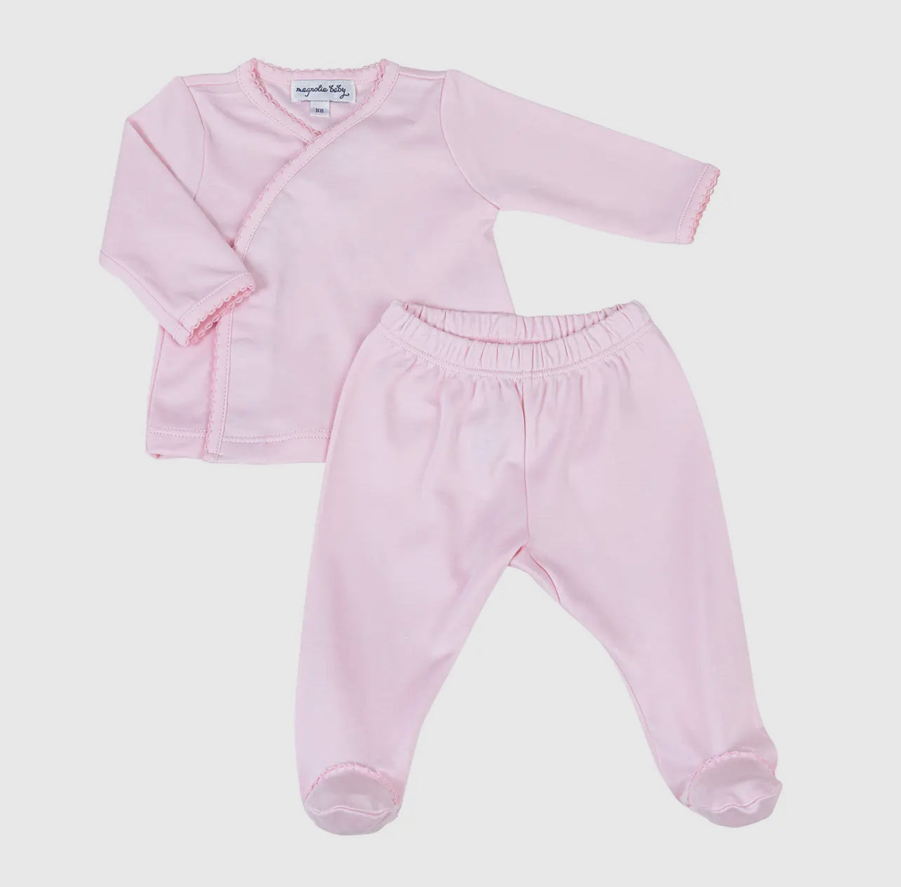 Pink Crossover Tee Footed Pant Set