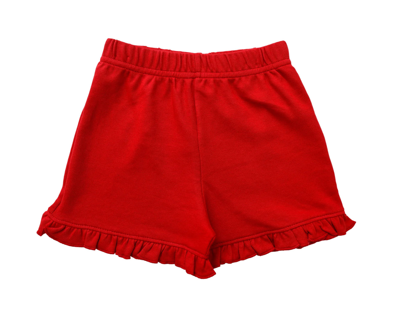 Interlock Ruffle Shorts- Deep Red