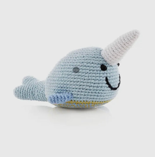 Narwhal Knitted Rattle