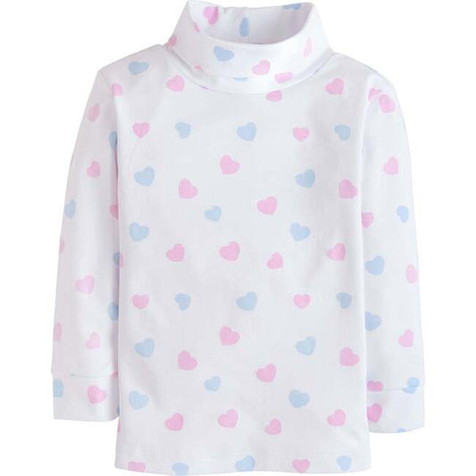 Printed Hearts Turtleneck