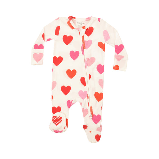 Big Hearts Two-Way Zipper Footie