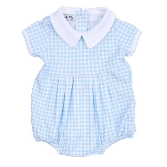 Mini Checks Collared Boys Bubble
