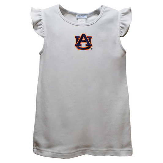 Auburn Tigers Embroidered Girls White Knit Shirt