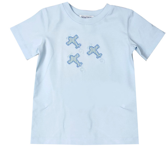 Airplane Appliqué Short Sleeve Shirt