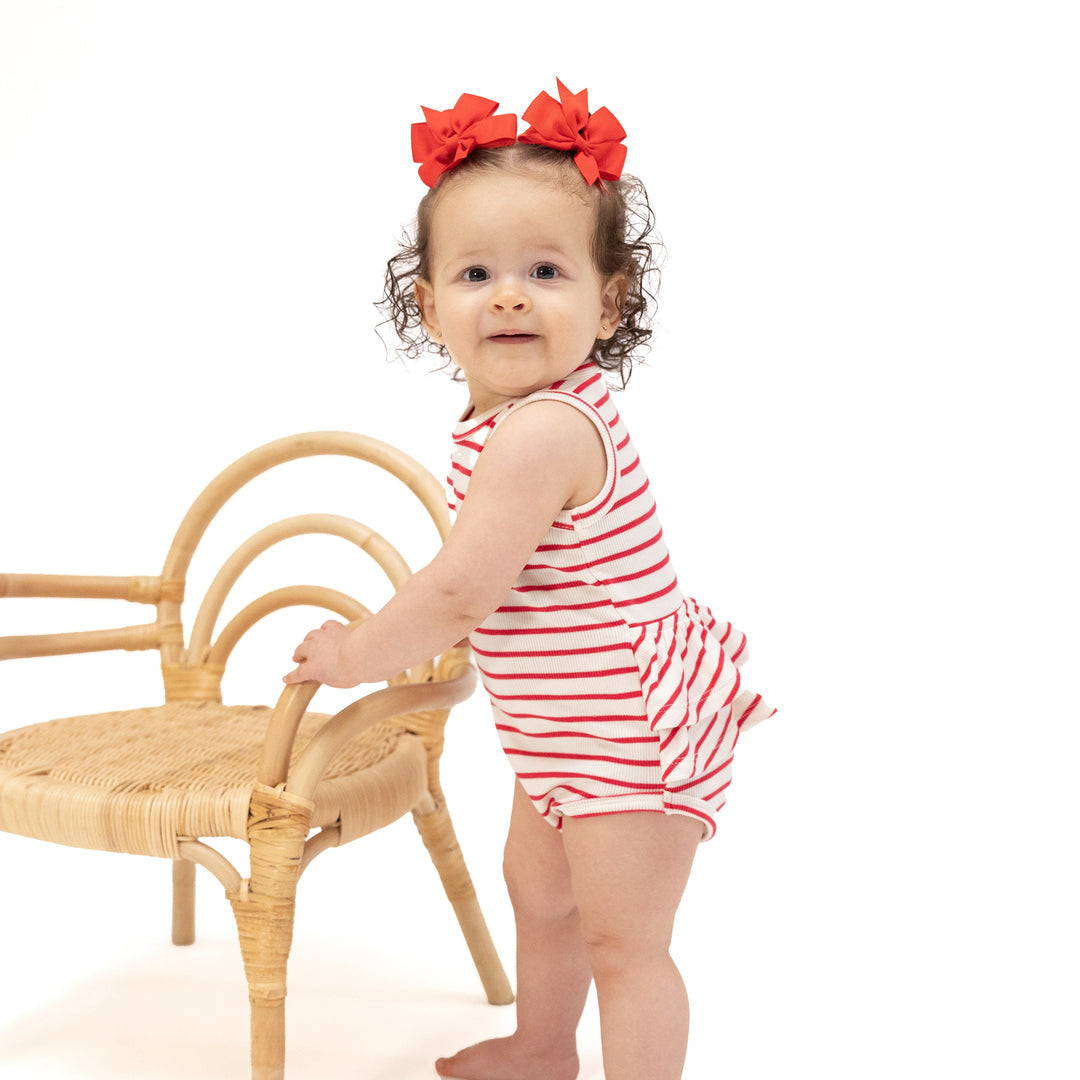 Vintage Red Ruffle Tank Bubble