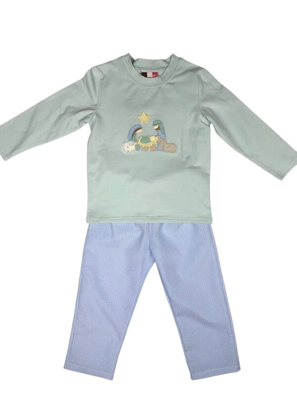 Nativity Applique Boys Pant Set