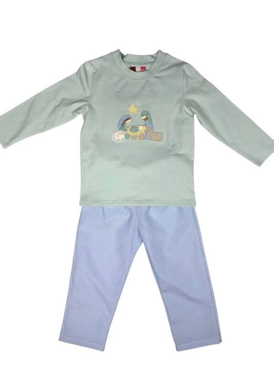 Nativity Applique Boys Pant Set