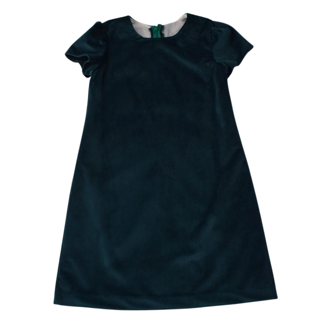 Green Velvet Shift Dress