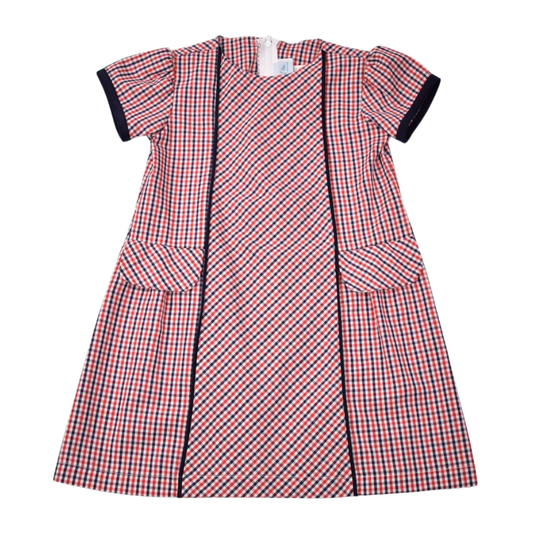 Red & Navy A-Line Dress