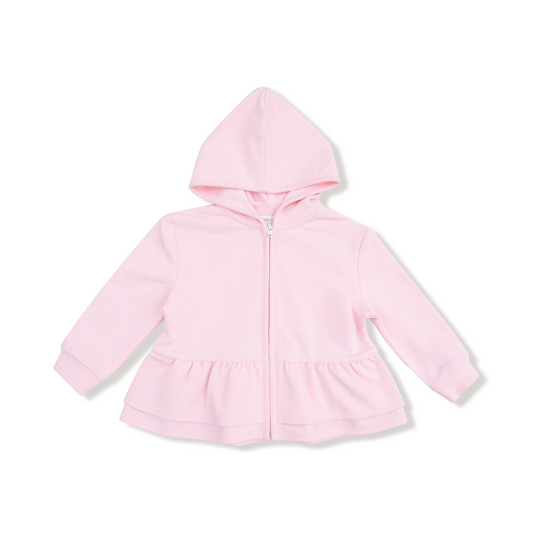 French Terry Peplum Hoodie - Pink