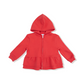 French Terry Peplum Hoodie - Red
