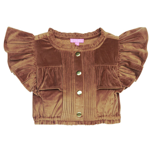 Annie Brown Faux Suede Top