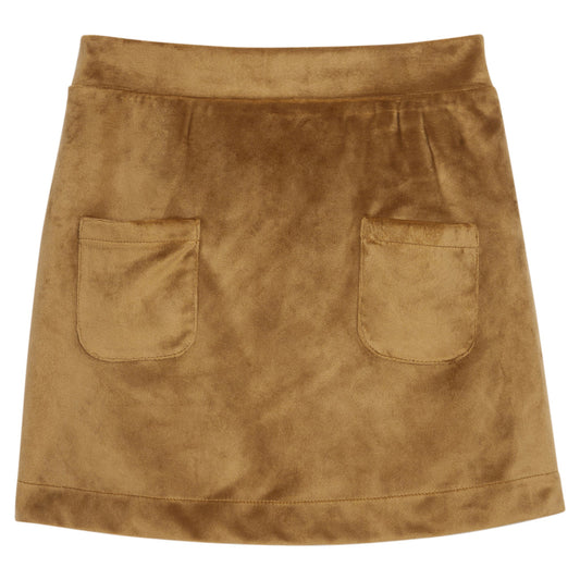 Annie Brown Faux Suede Mini Skort