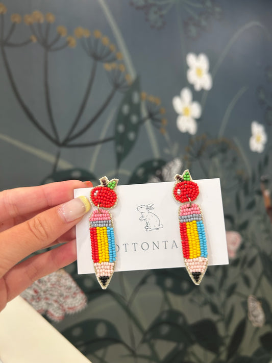 Beaded Back to School Earrings