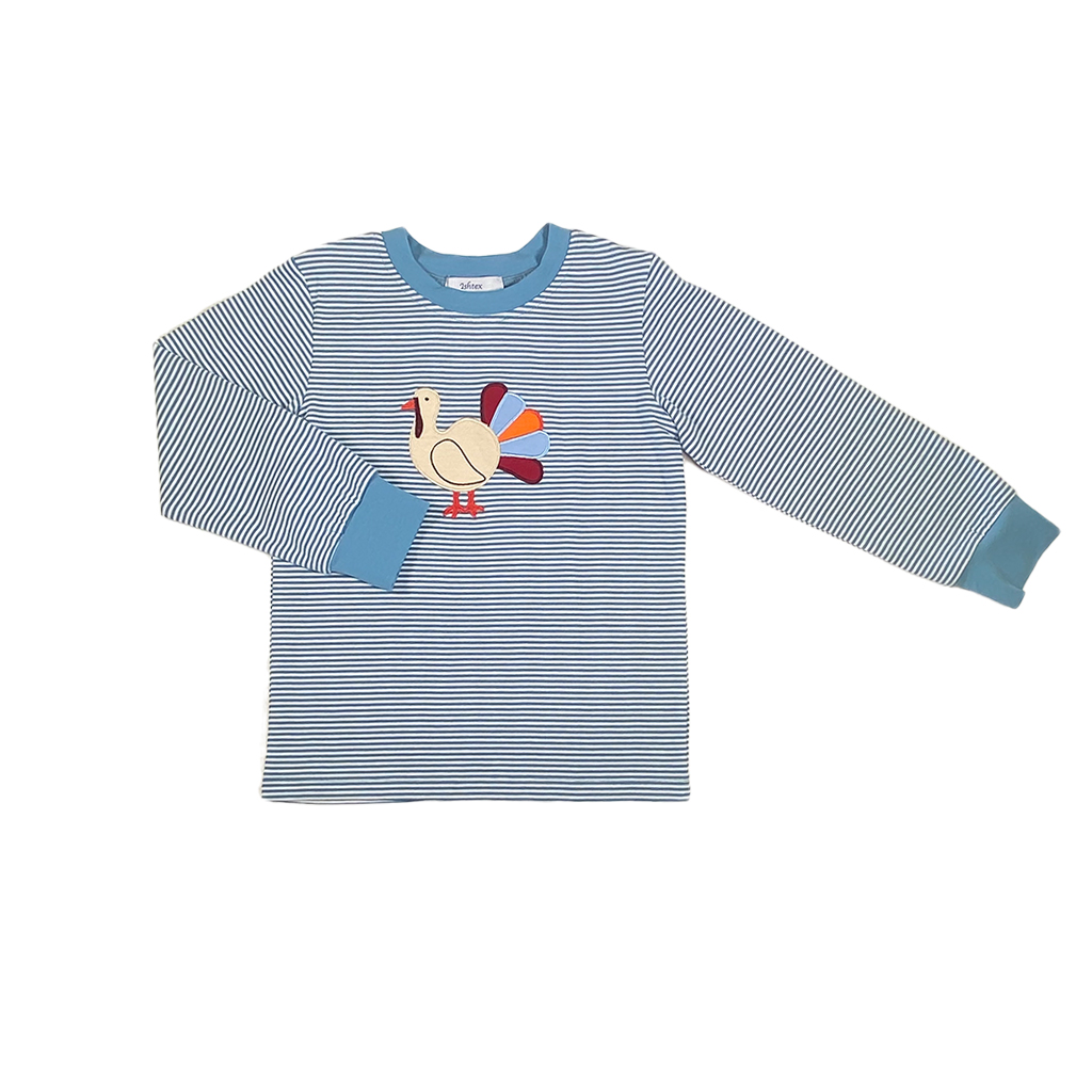 Turkey Appliqué Boys Long Sleeve Shirt