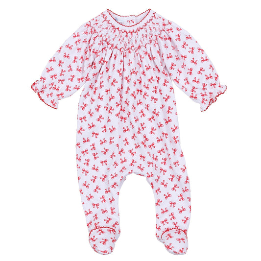 Scarlett Bows Smocked Footie